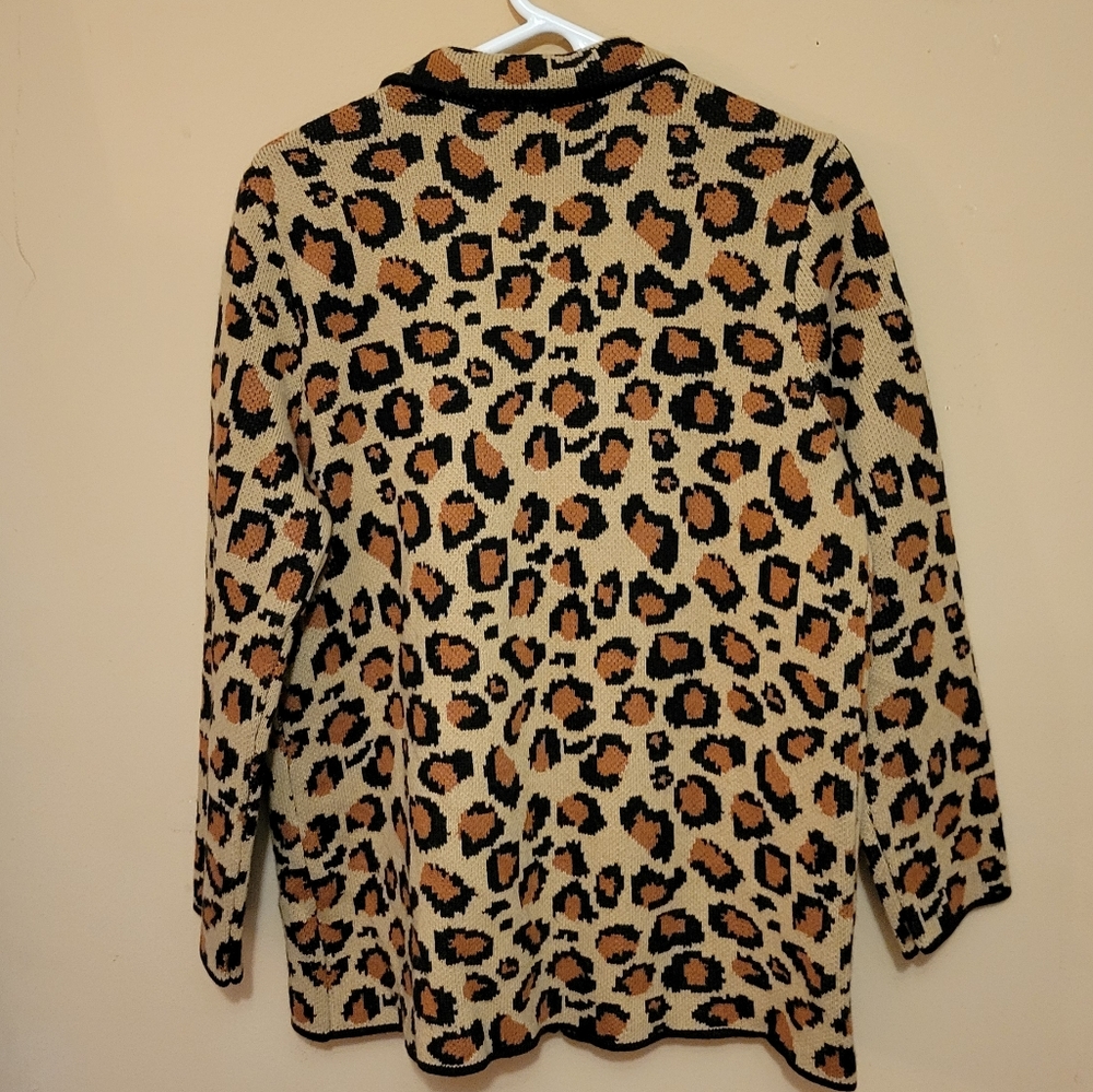 Talbots Open-Front Leopard Print Cardigan/Knit Bl… - image 4